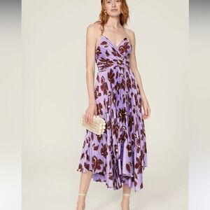 Jonathan SIMKHAI lavender pleated Portia midi dress size 6 retail $675